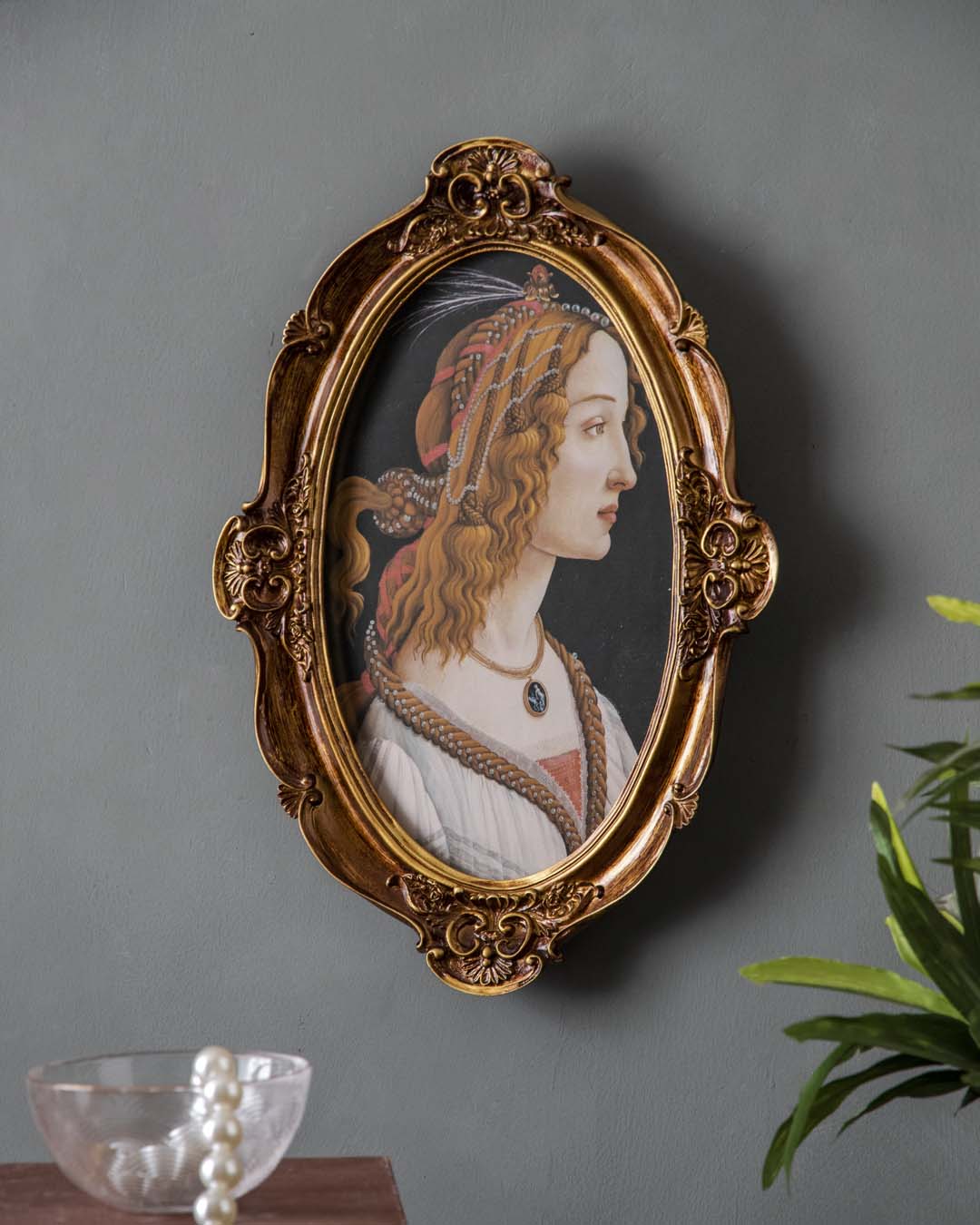Antieke Gouden Ovale Fotolijst