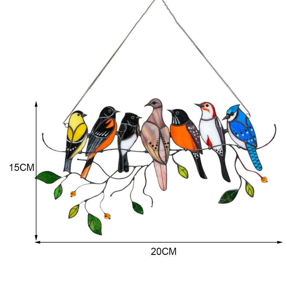 Gebrandschilderd glas vogel Suncatcher