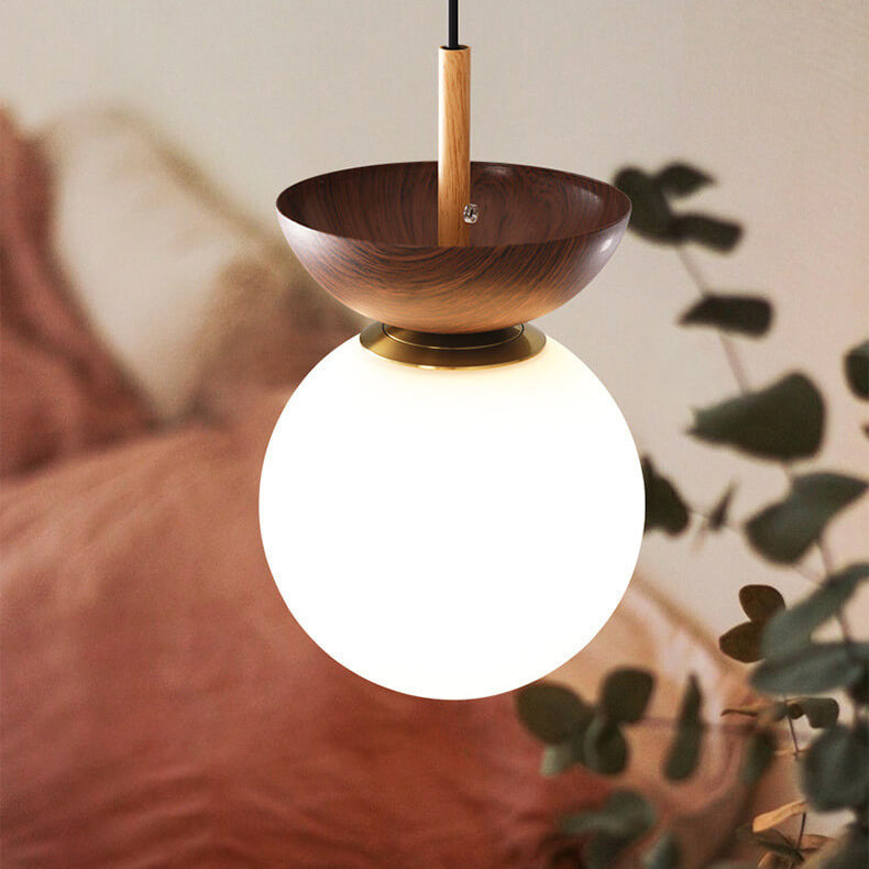 Glazen Bol Plafondlamp | Houtnerf Design