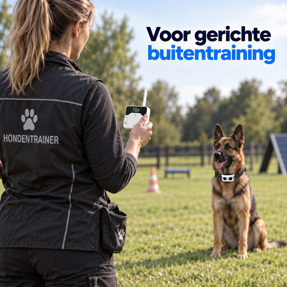 Professionele Trainingshalsband voor Hondenschool & Trainer – 2-in-1 met Bereik tot 300 m