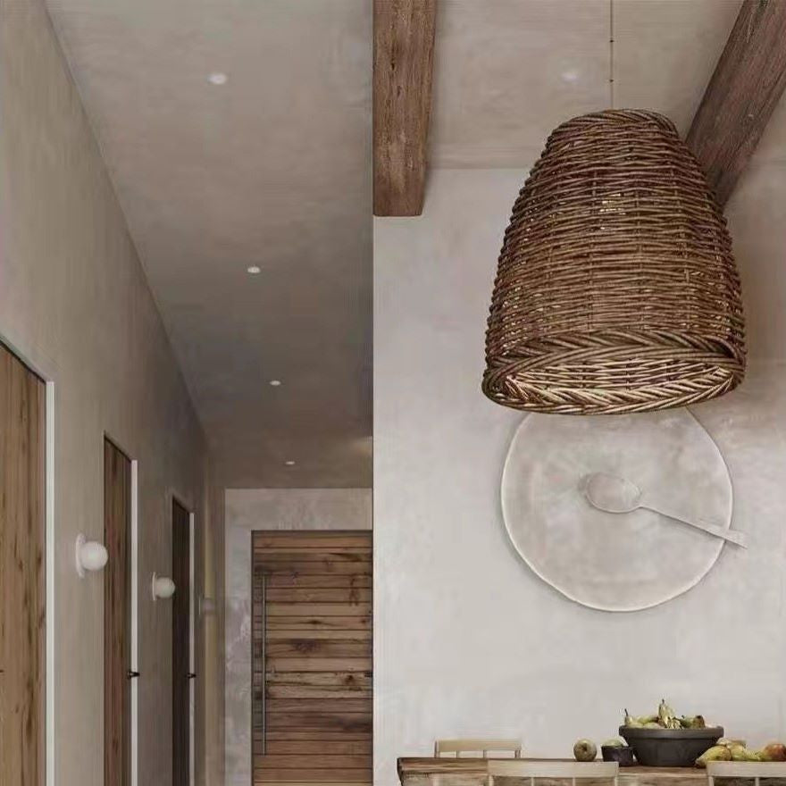 Ritta Hanglamp LED Vintage Rotan Woonkamer/Slaapkamer