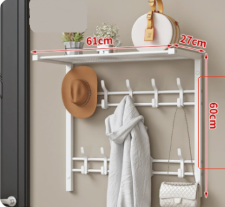 HOOKWELL – 3-in-1 Wandgarderobe met Plank, Haken en Kleiderstang