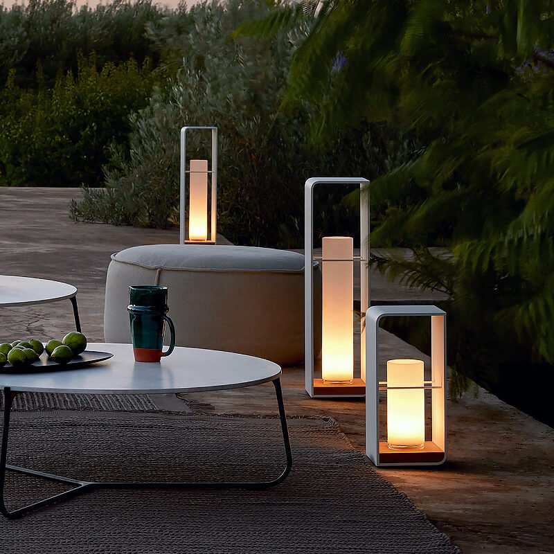 Zwarte Rectangulaire Zonne- Buitenlamp met Frosted Glas
