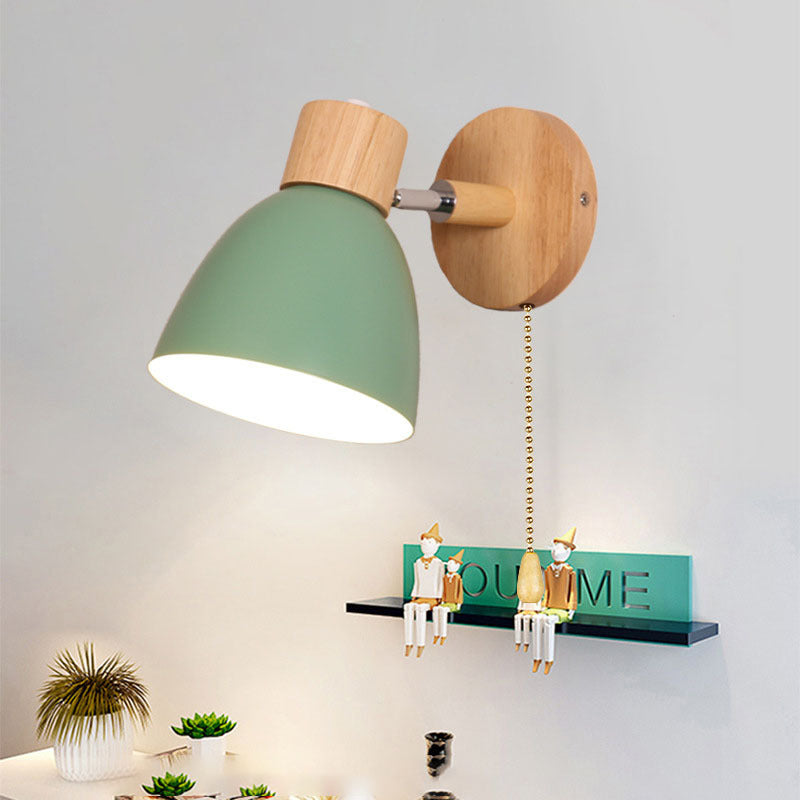 Moderne Minimalistische Houten Kegel LED Wandlamp | 1-Licht