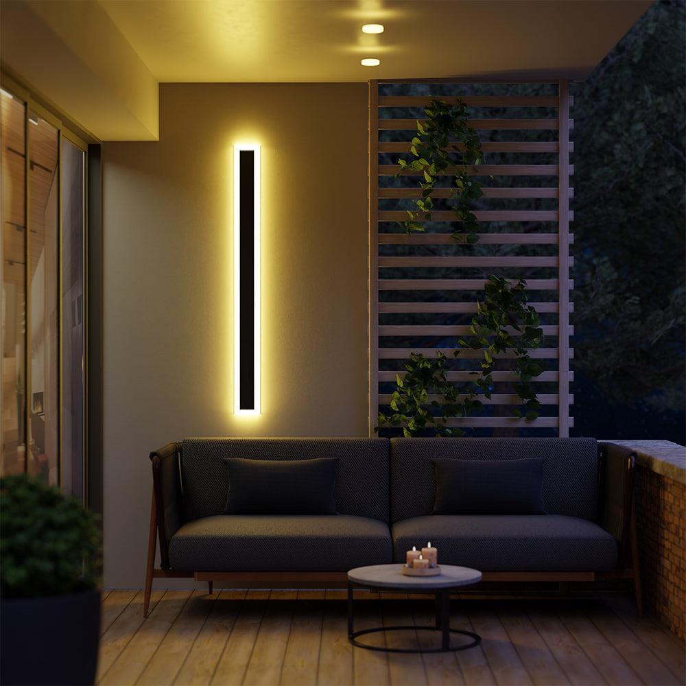 Vynn Moderne Waterdichte LED Wandlamp Buiten Zwart/Wit