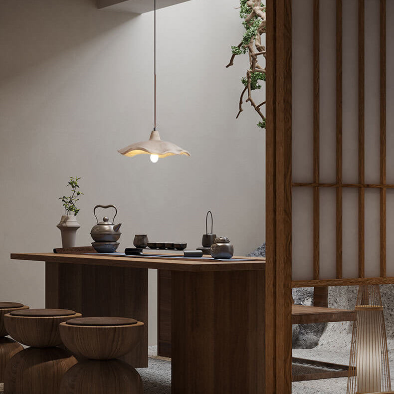 Japanse Vintage Cementen Bloem Hanglamp | 1-Licht