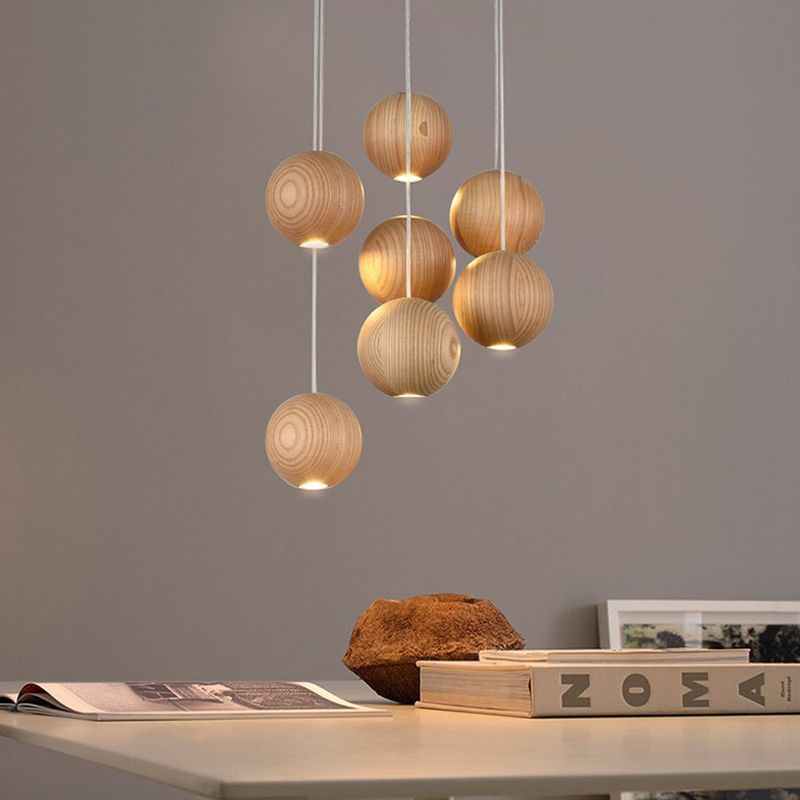 Houten Bol Pendellicht | Modern Natuurlijk Ontwerp