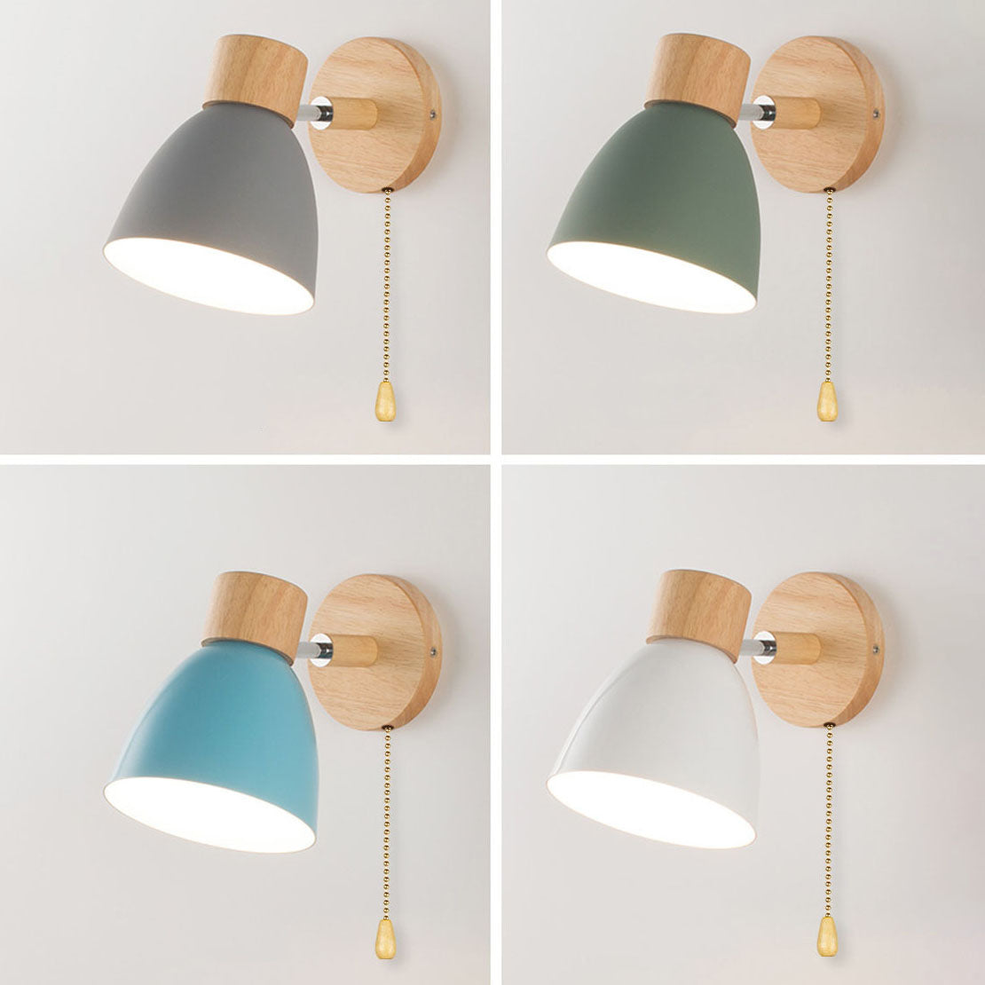 Moderne Minimalistische Houten Kegel LED Wandlamp | 1-Licht