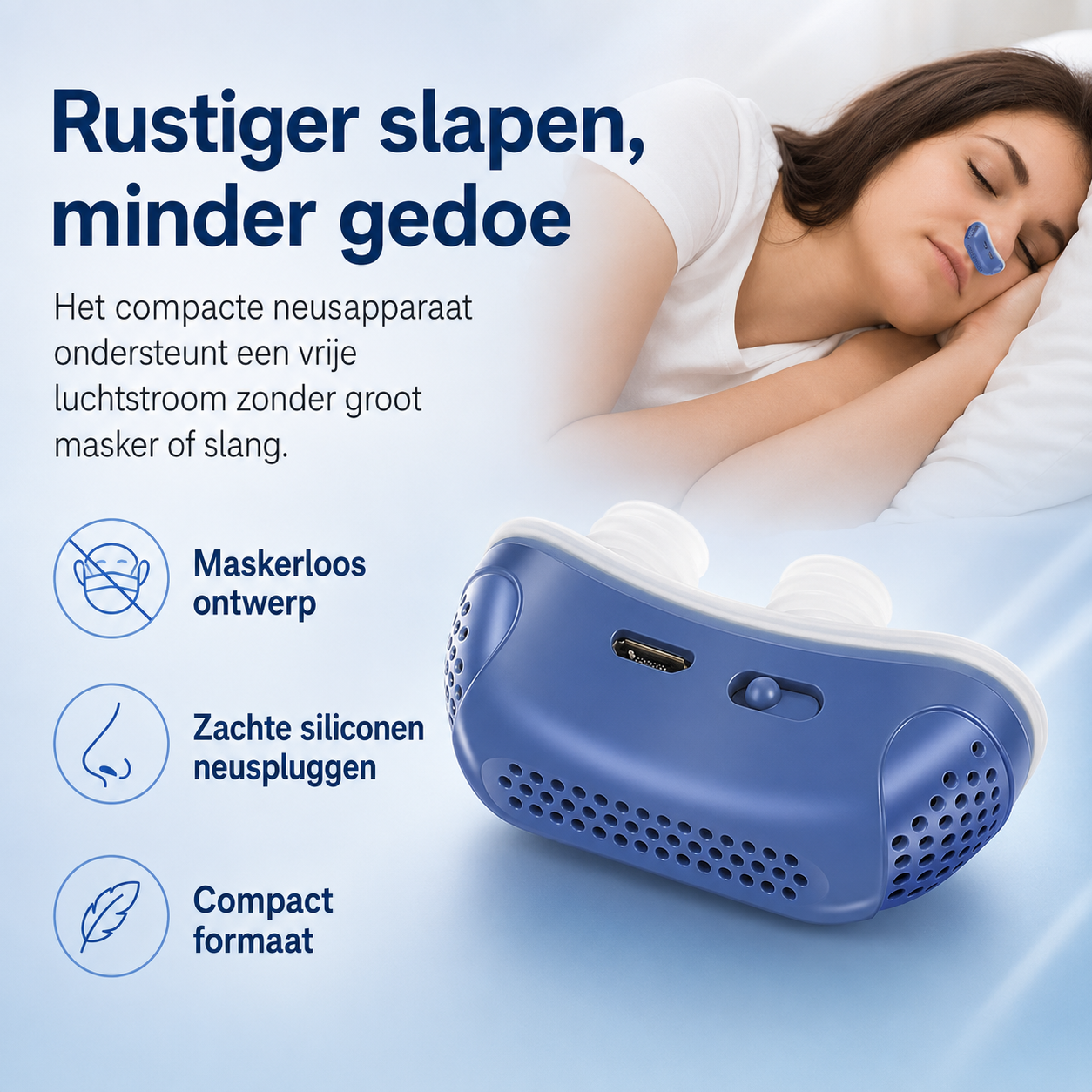 Micro CPAP slaapapneu apparaat voor op reis & anti-snurken - CPAP alternatief