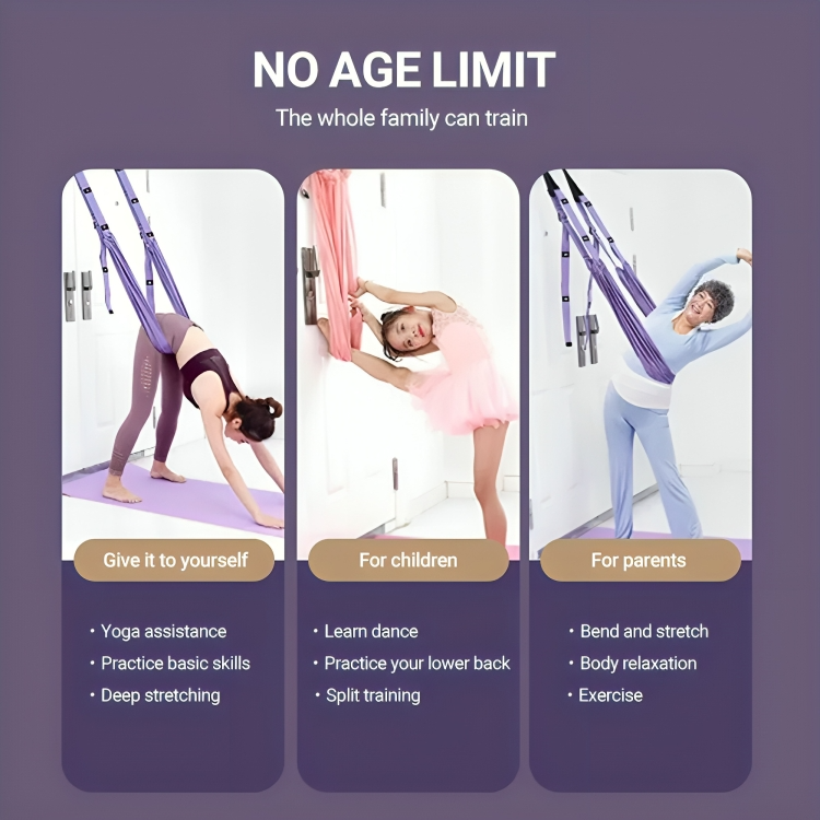 Luchtige hangmat om je flexibiliteit te verbeteren met diepe en vloeiende stretches