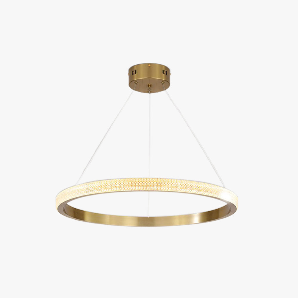 Kristy Moderne Ring Metaal/Acrylaat LED Hanglamp, Zwart/Goud