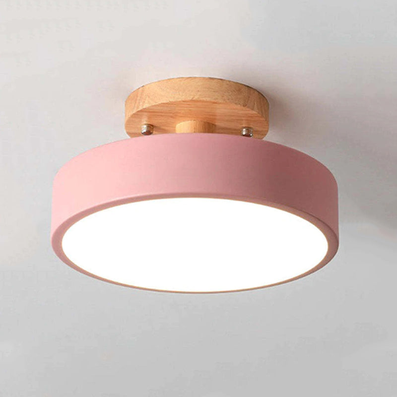 Orya Ronde LED Plafondlamp Modern Hout Kleurrijk