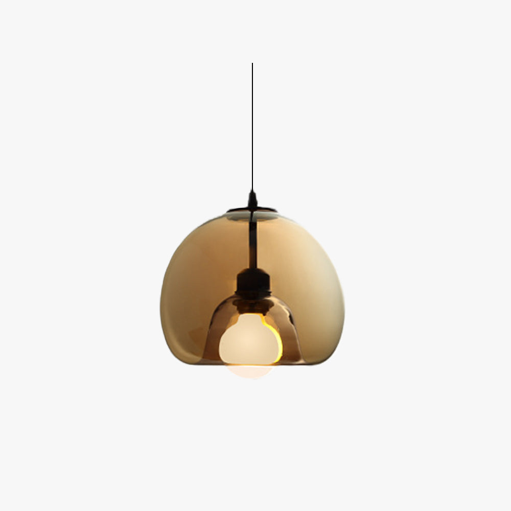 Juni Globe Glazen Hanglamp, Amber/Rookgrijs