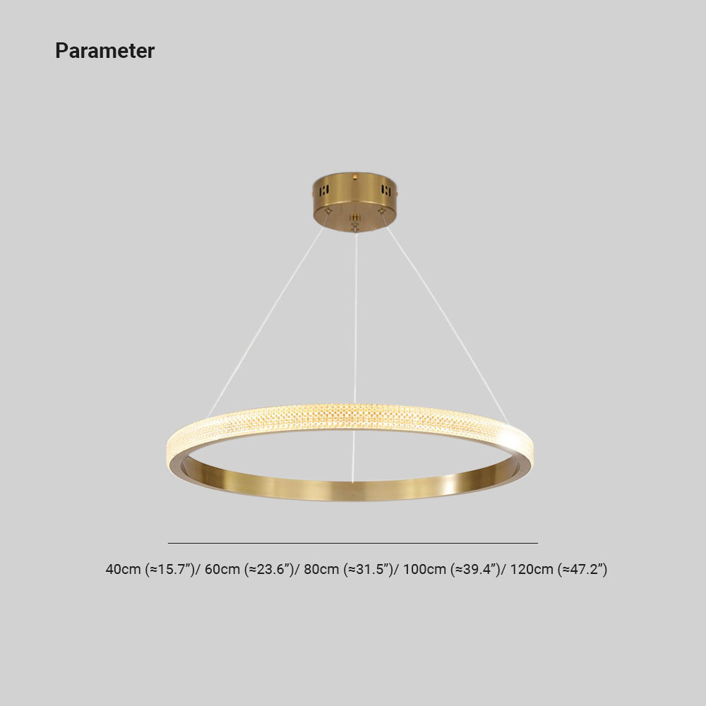 Kristy Moderne Ring Metaal/Acrylaat LED Hanglamp, Zwart/Goud