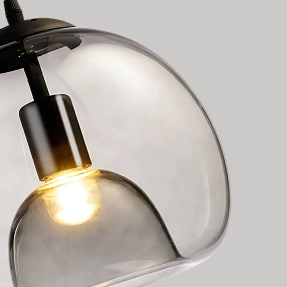 Juni Globe Glazen Hanglamp, Amber/Rookgrijs