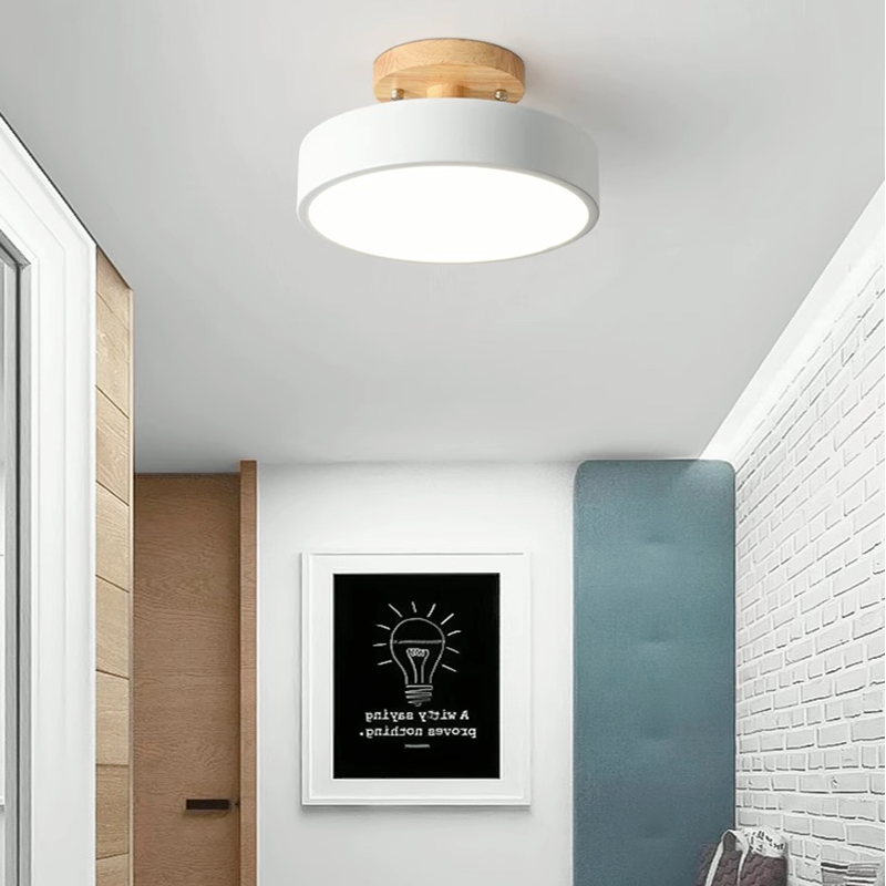Orya Ronde LED Plafondlamp Modern Hout Kleurrijk
