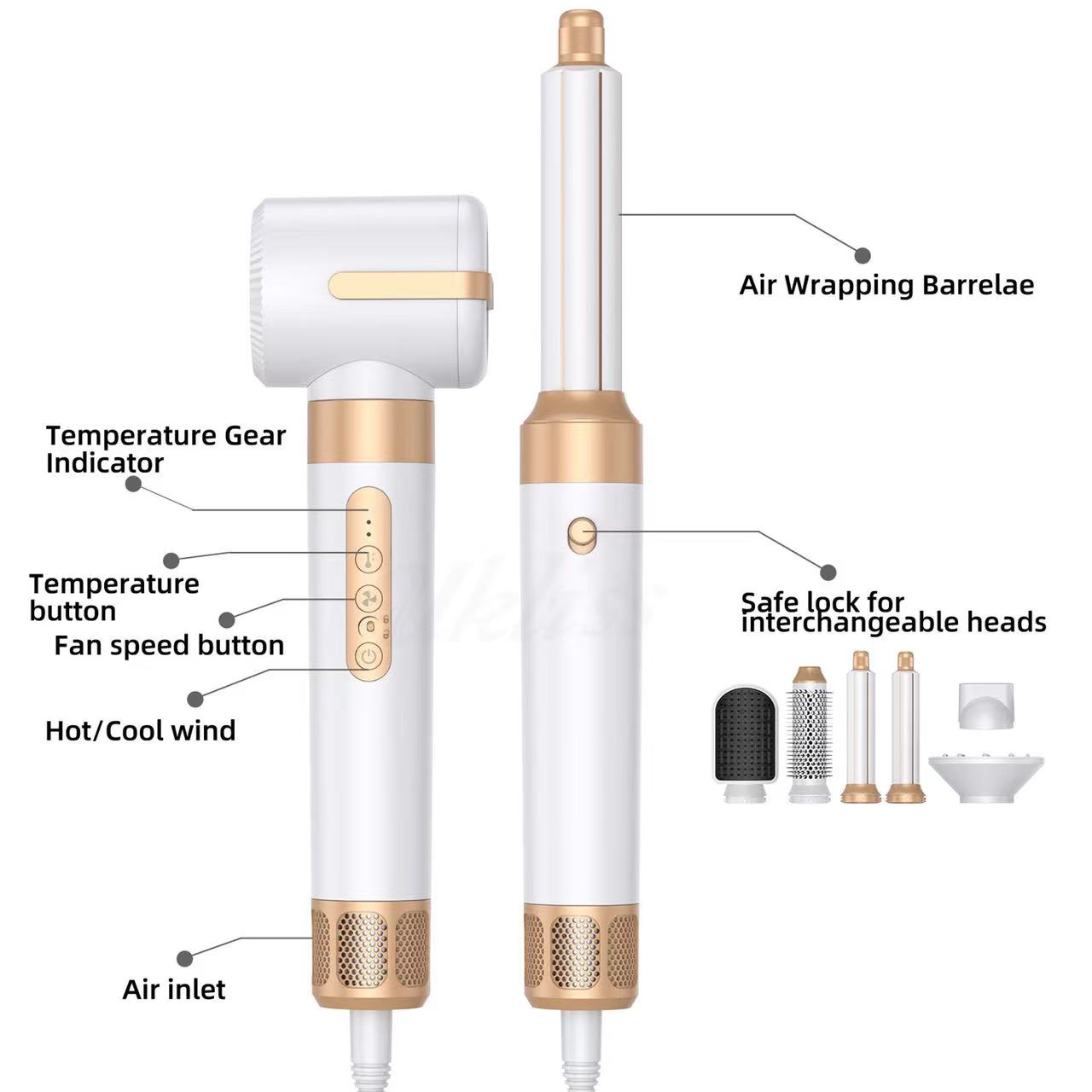 7-in-1 Airwrap Haarstyler | Krullen, steilen & volume | Warme/koude lucht