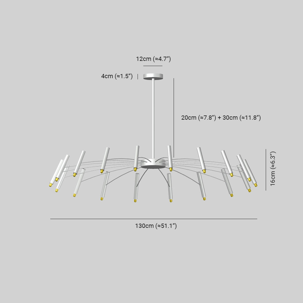Arisha Moderne Geblazen Lineaire Metaal Meerdere Hoofd Chandeliers