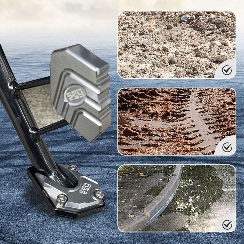 Motorfiets kickstand voet zijkant stand uitbreiding pad