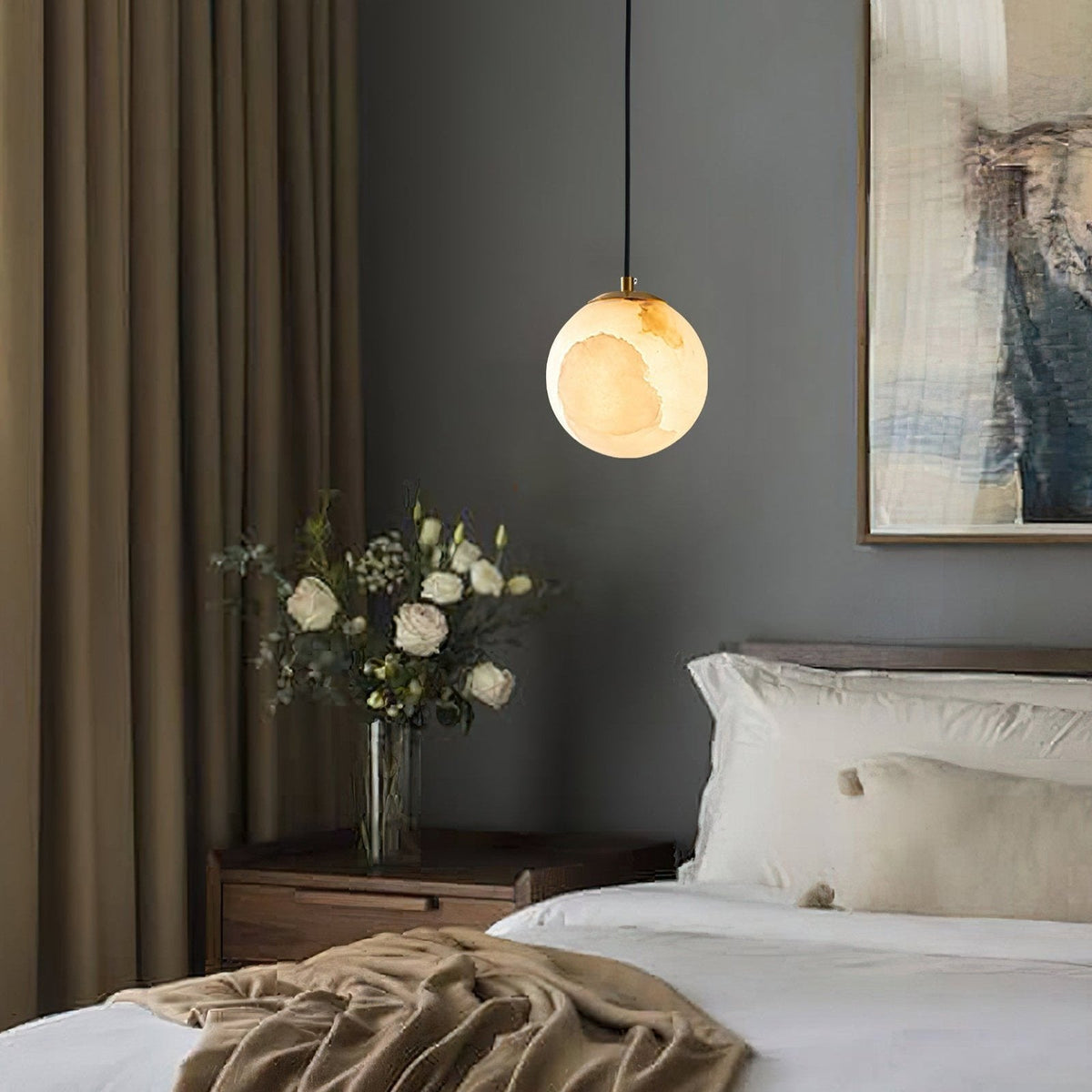 Alabaster Globe Moderne Hanglamp