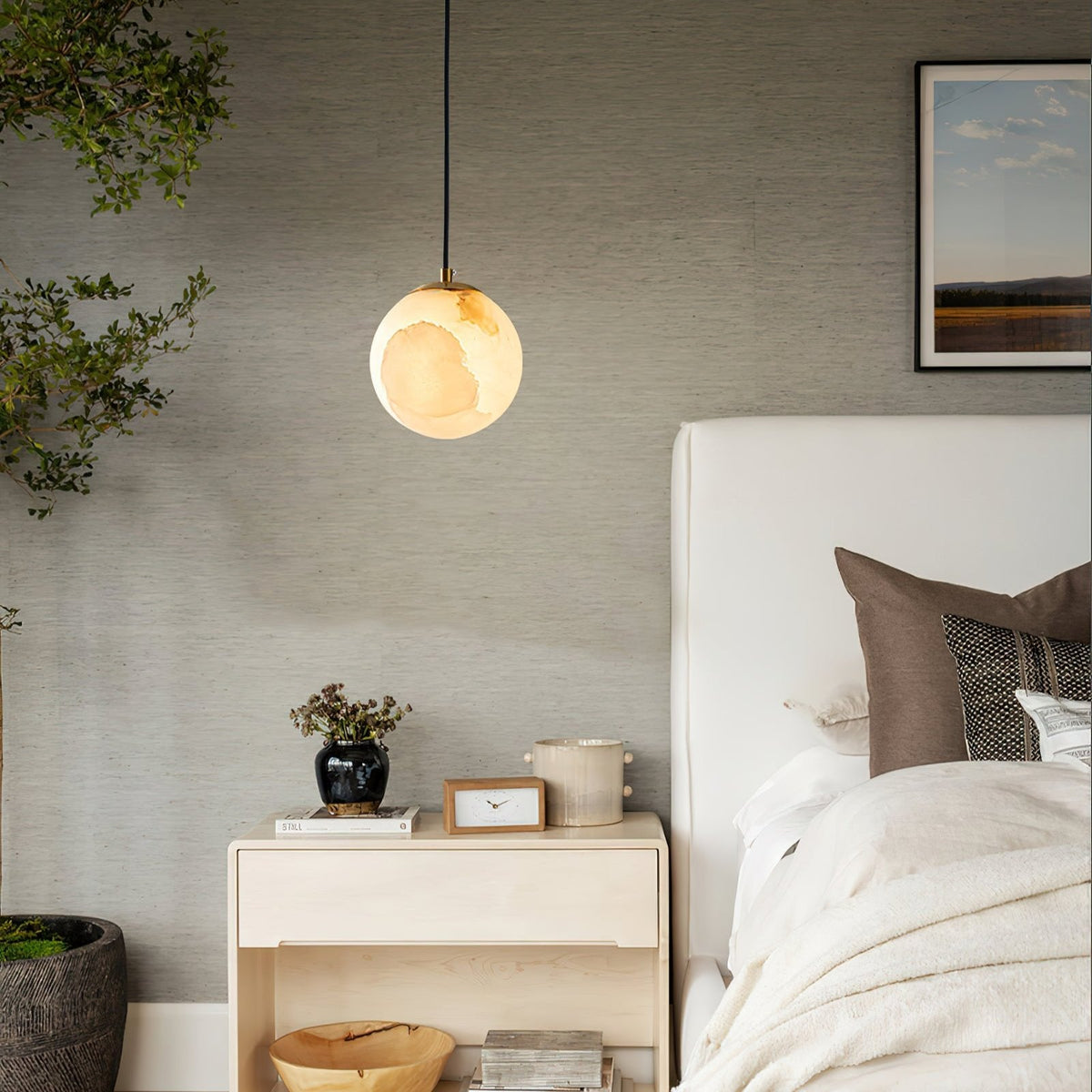 Alabaster Globe Moderne Hanglamp