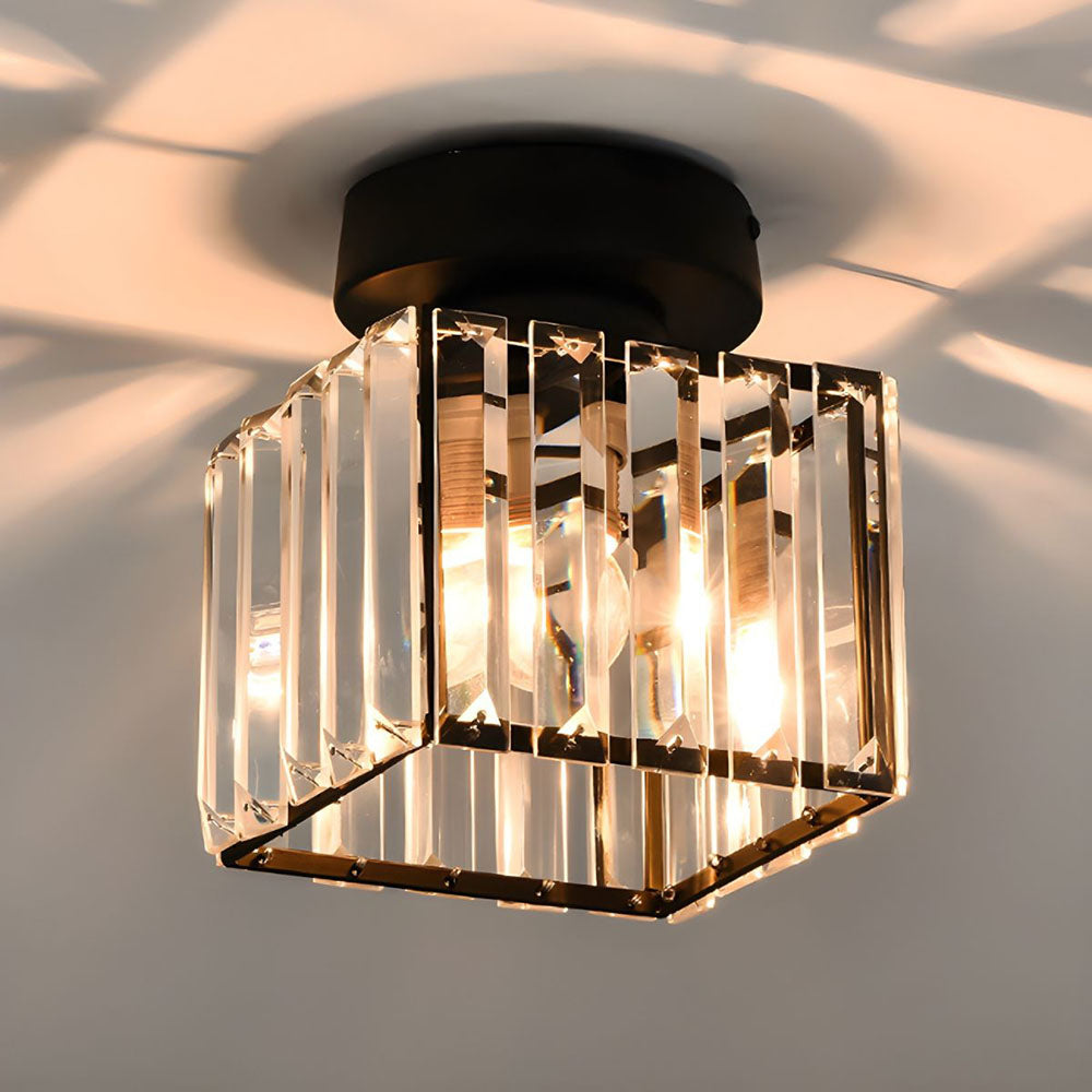 Skanto | Kristallen Glas Hanglamp – Messing en Compact Ontwerp