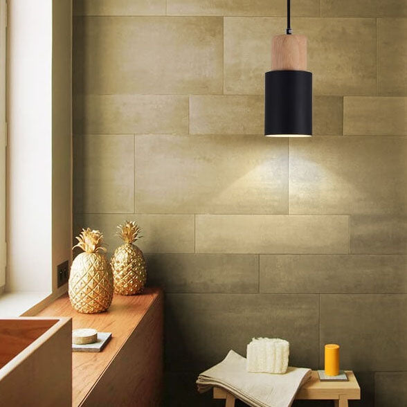 Metaal Houten Hanglamp | Modern Industrieel Ontwerp
