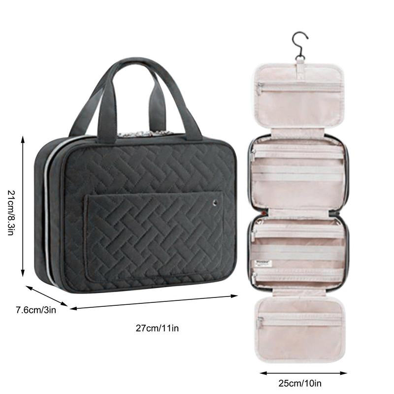Travelique Reiskosmetik Organizer | Compact & Waterafstotend | Met 4 vakken & 360° haak | Voor dames & heren