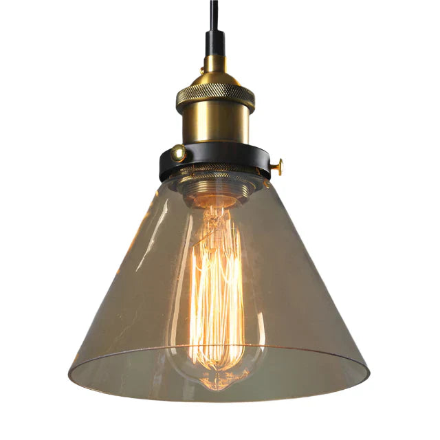 Industriële retro hanglamp met glas – Rookglas lampenkap