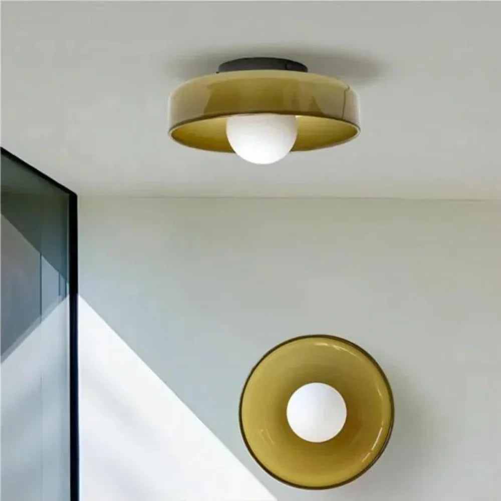 Nordic Glass Olive Disc Wand- & Plafondlamp LED 1-lamp
