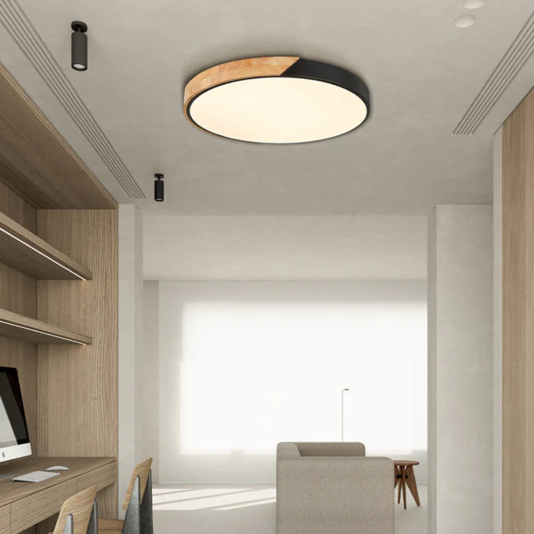 Delos Skandi Houten Plafondlamp | Natuurlijk LED-Designlicht