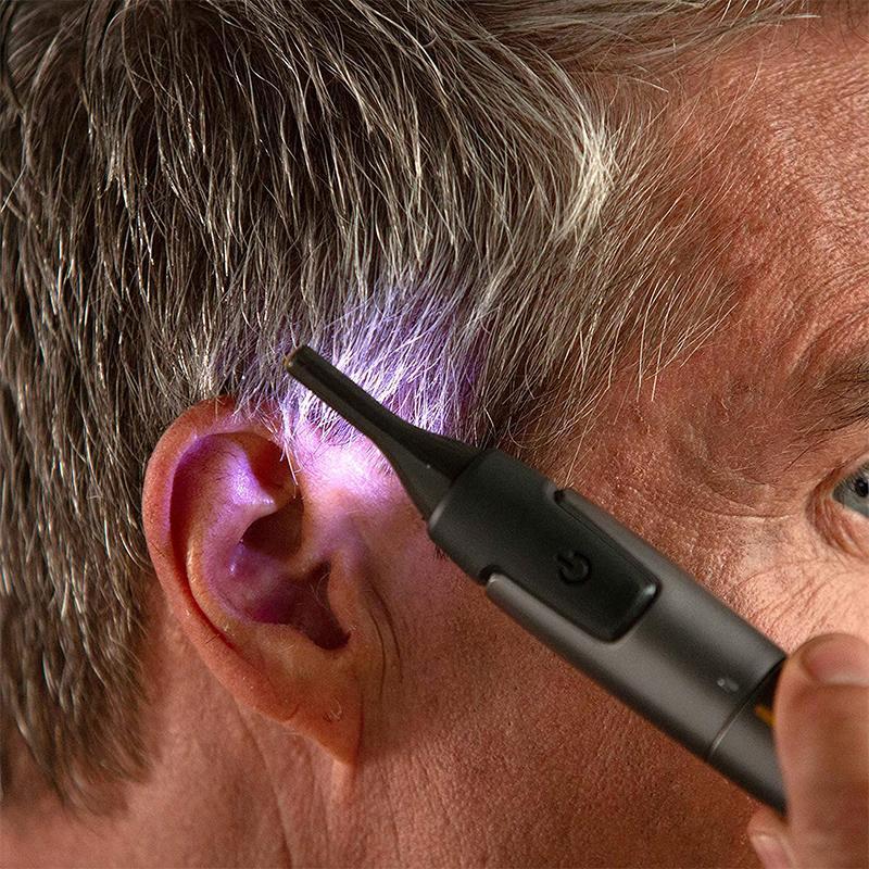 Professionele Ultradunne Precisietrimmer | Titanium Roestvrijstalen Bladen | Ingebouwde LED-Lamp | Micro-Oscillatie Technologie | Voor Neus, Oren & Contouren