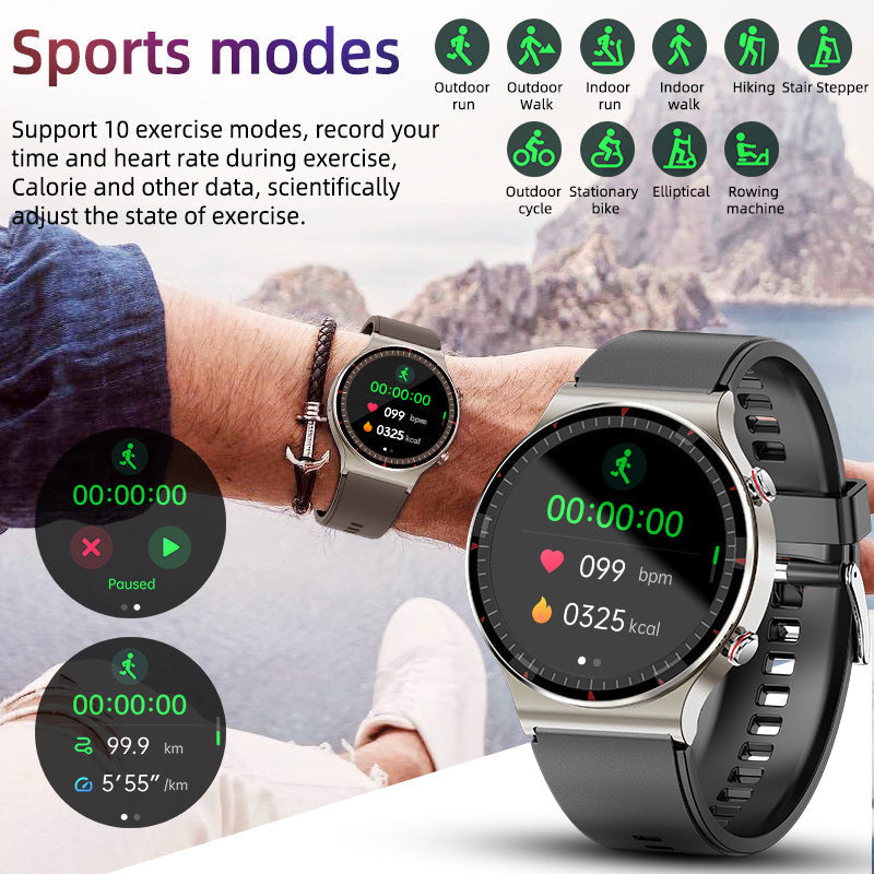 Medische EKG-Smartwatch | CFDA-gecertificeerd | 512Hz Hoge Precisie Biosensor | SpO2- & Hartslagmonitoring | AI-gebaseerde Ademhalingsanalyse | IP67 Waterdicht
