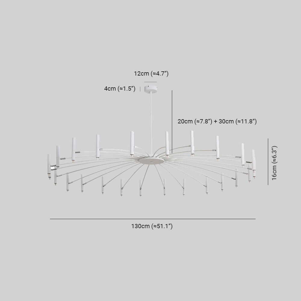 Arisha Moderne Geblazen Lineaire Metaal Meerdere Hoofd Chandeliers