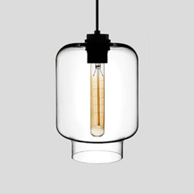 Cilindrische Hanglamp Simplicity Glas 1 Licht Roze/Geel/Blauw Hangende Plafondlamp
