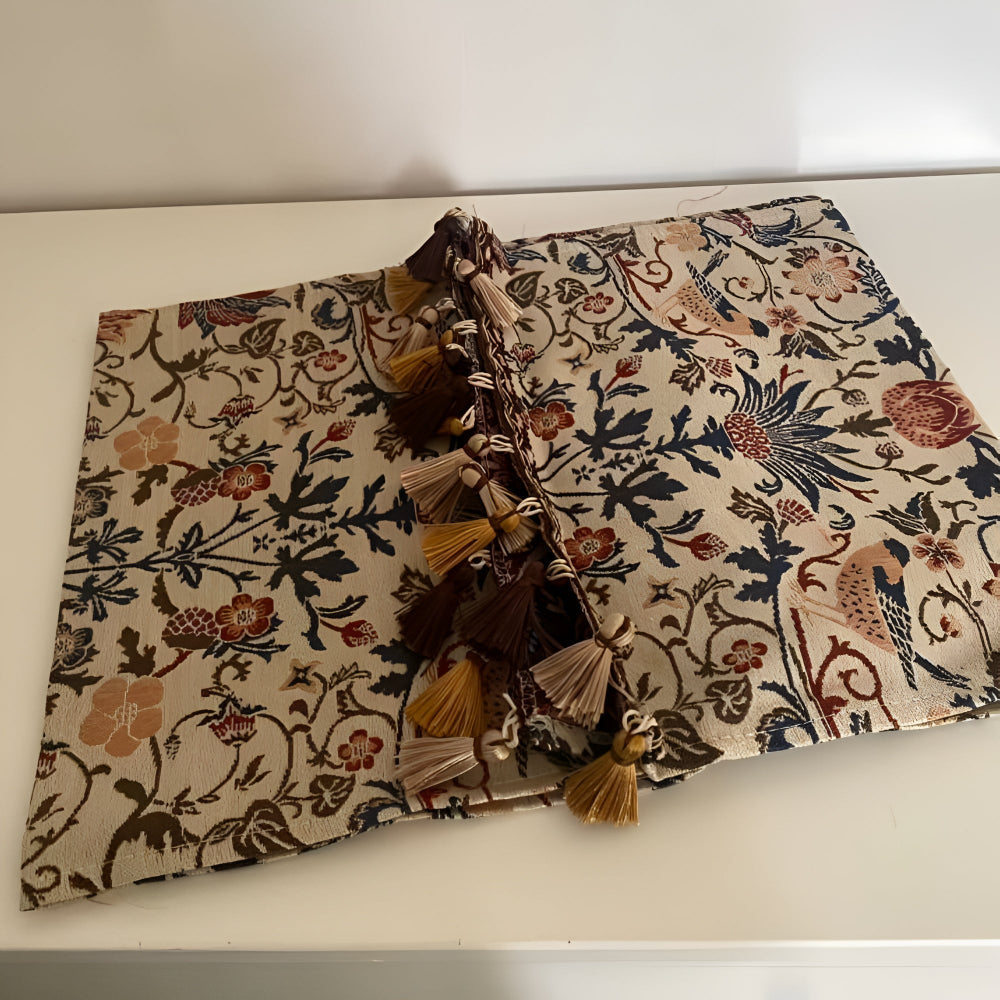 Vintage Bloemen & Vogel Jacquard Tafelkleed
