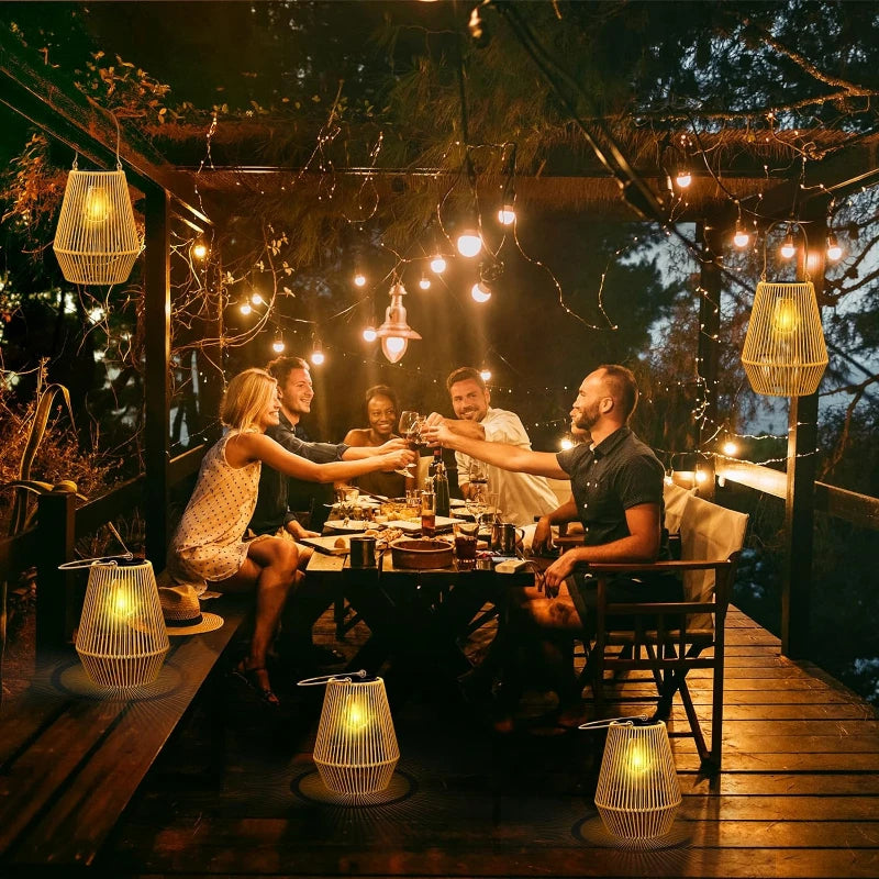 Solar Buiten Handgeweven Tuinlampen | Waterdichte Landschapsverlichting voor Villa & Terrasdecoratie - Alpho