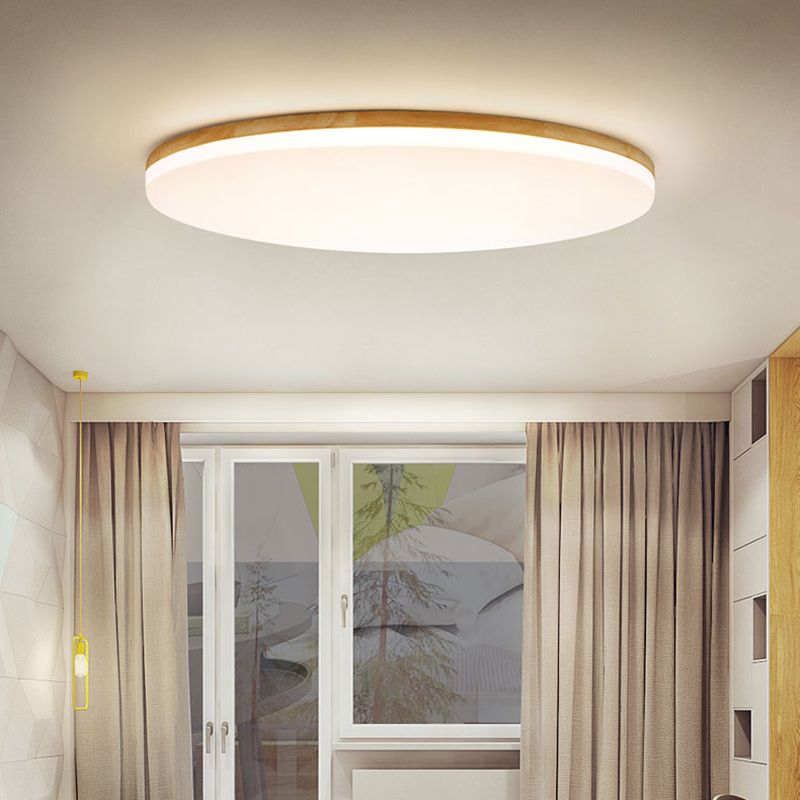 Eilo LED Plafondlamp Groot Rond Modern Hout