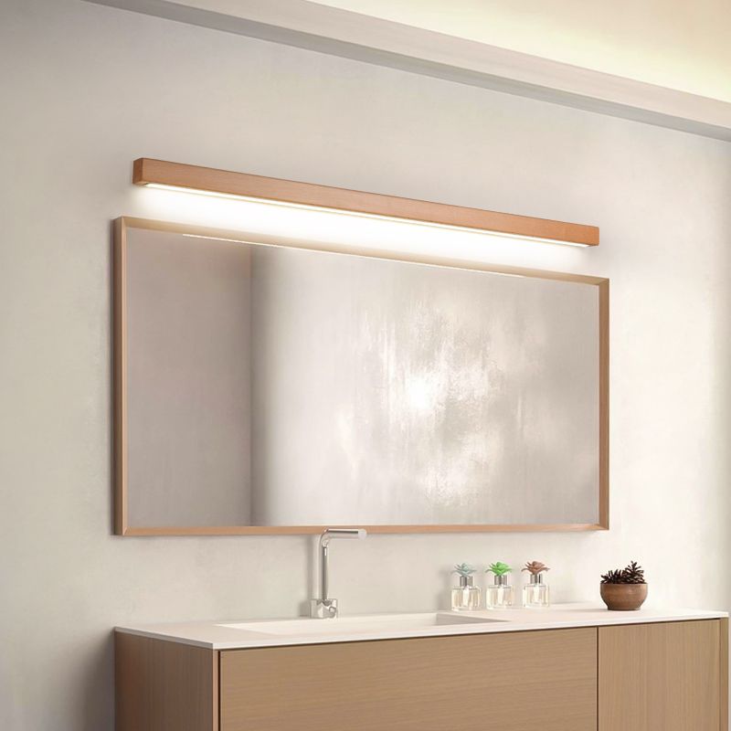 Dwyn Wandlamp Spiegel Lineair Minimalistisch Hout Woonkamer
