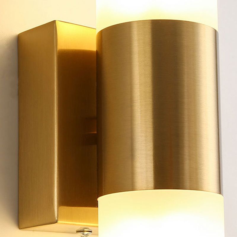 Arisha Moderne Dubbele Koperen Metalen Glazen Wandlamp, Zwart/Goud