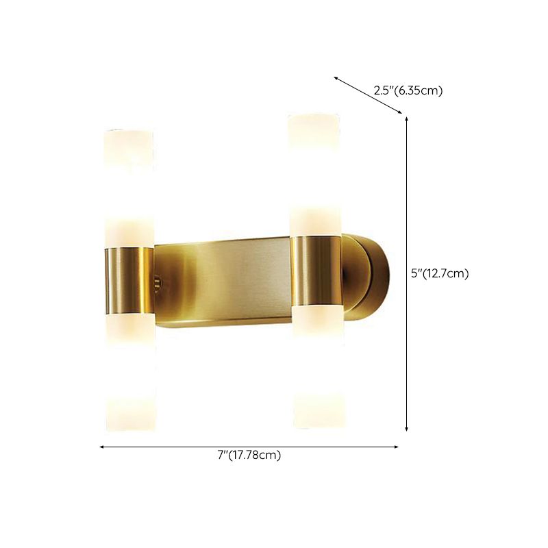 Arisha Moderne Cilindrische Metalen LED Wandlamp, Goud