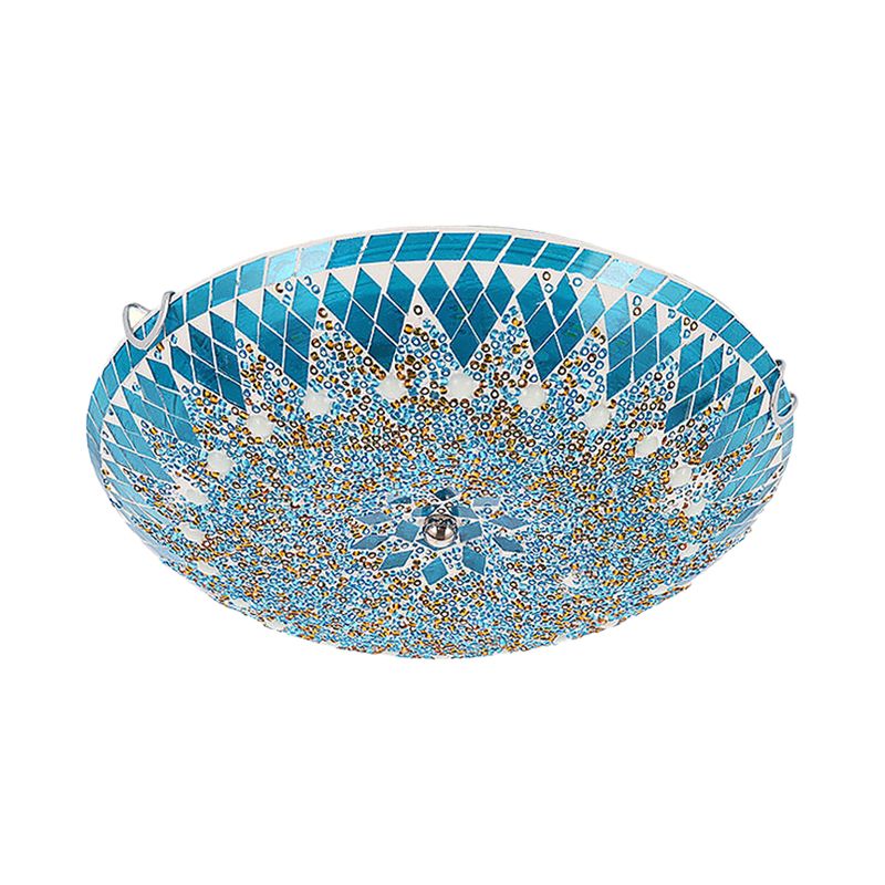Tiffany Moderne Mediterraanse Glazen Plafondlamp Blauw/Geel/Wit