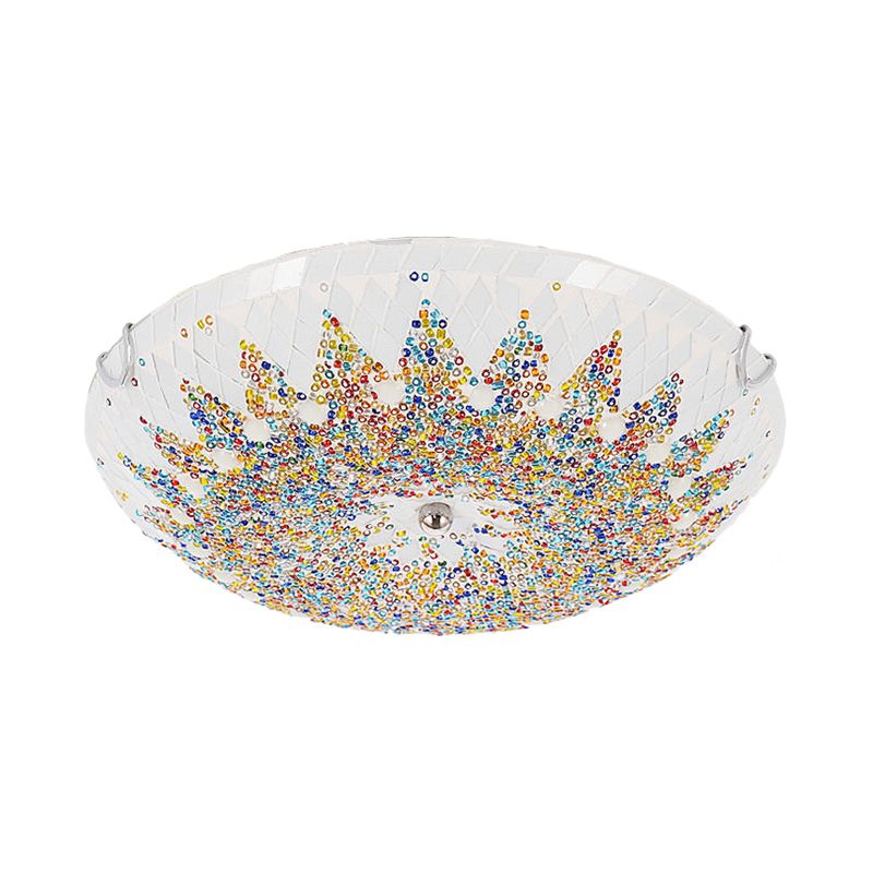 Tiffany Moderne Mediterraanse Glazen Plafondlamp Blauw/Geel/Wit