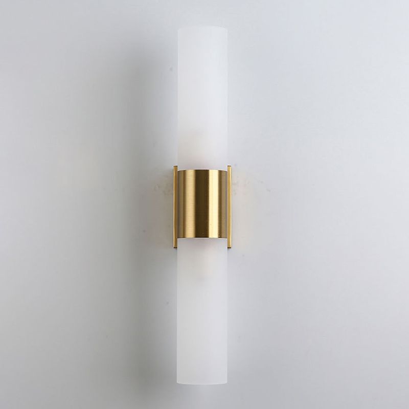 Arisha Moderne Dubbele Koperen Metalen Glazen Wandlamp, Zwart/Goud