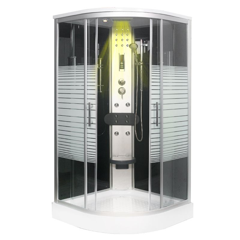 Dubbele Schuif Douchecabine Ronde Douchecabine met Licht en Handdoekrek