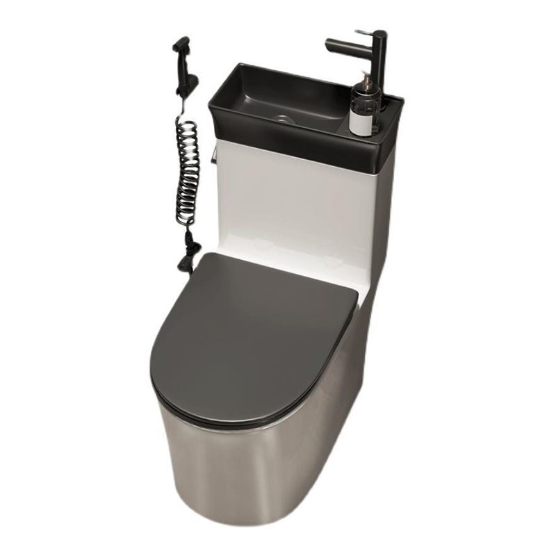 1-Piece Verlengd Spoeltoilet Keramische Toiletpot met Wasbak