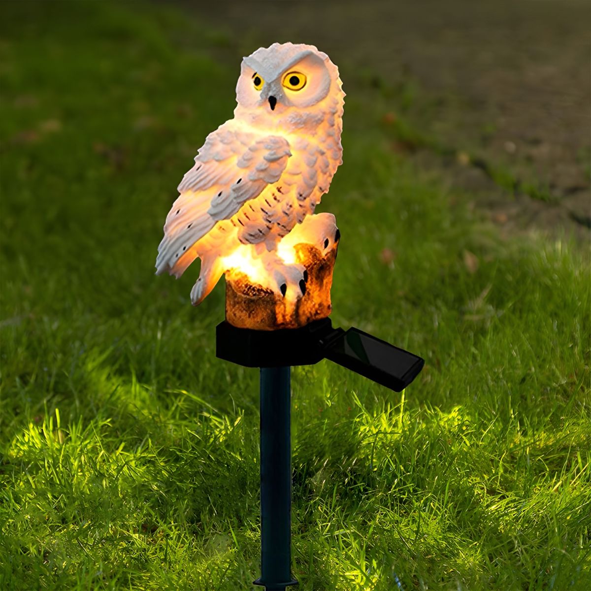 Zonne-energie Tuinlamp met Decoratief Uil-Design – LED Buitenlamp voor de Tuin | Brehn