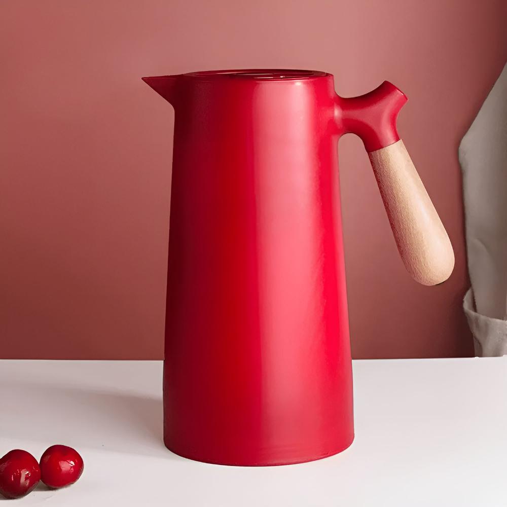 Geïsoleerde Thermoskan met Houten Handvat Koffiepot
