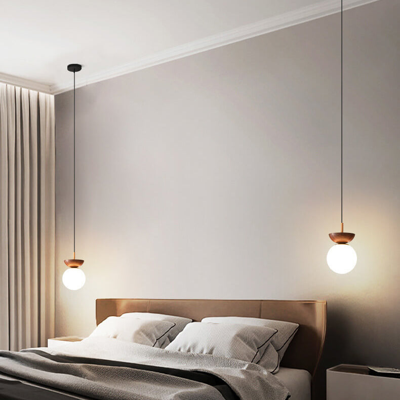 Glazen Bol Plafondlamp | Houtnerf Design