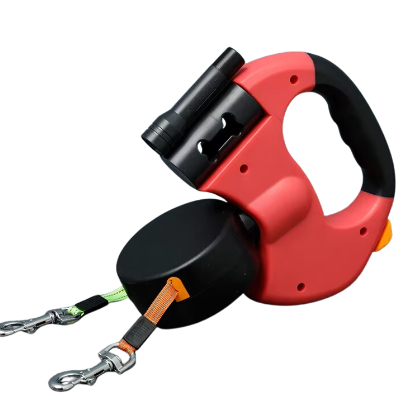 Twin Walk Riem | Geniet van veilige, handsfree wandelingen met ingebouwde LED-verlichting en afvalzakhouder.